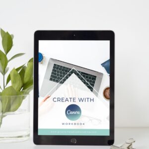 Create with Canva workbook on tablet