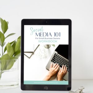 Social Media 101 workbook on tablet