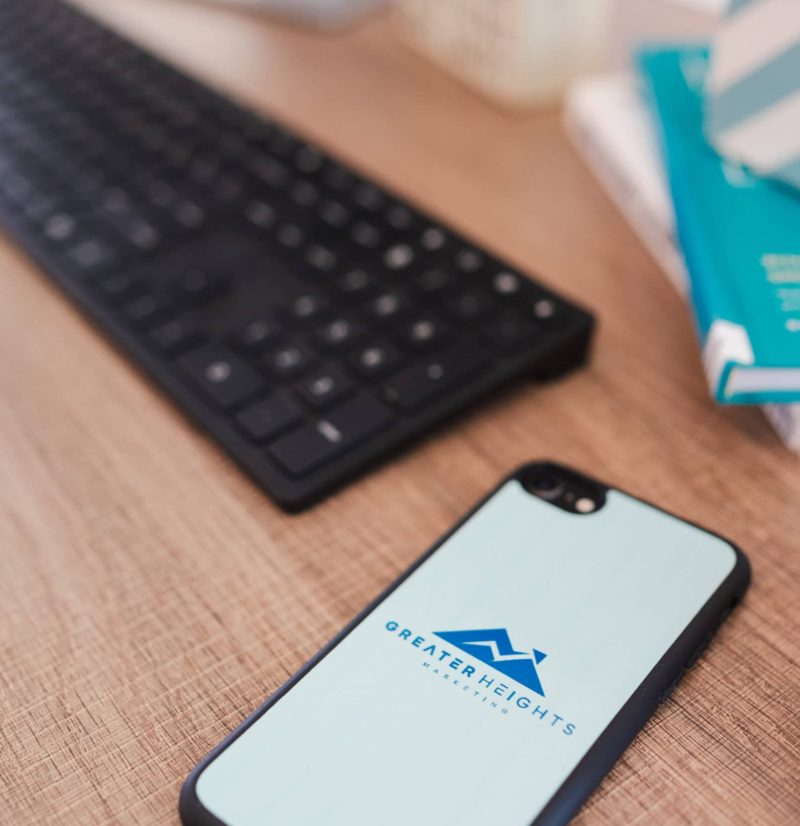 Phone and keyboard on desk